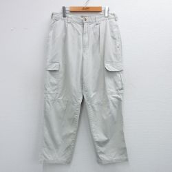 W34★古着 ビューグルボーイ カーゴ パンツ メンズ コットン 薄グレー 25jun26 中古 ボトムス ロング