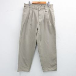 W34★古着 パンツ メンズ ベージュ カーキ 25jun26 中古 ボトムス ロング