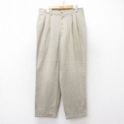 【50%OFF】W33★古着 JOS A BANK パンツ メンズ コットン ベージュ カーキ 25jun27 中古 ボトムス ロング