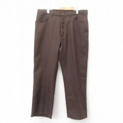 W37★古着 パンツ メンズ 茶 ブラウン 25jun27 中古 ボトムス ロング