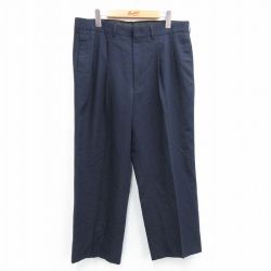 【50%OFF】W36★古着 FARAH スラックス パンツ メンズ 濃紺 ネイビー 25jun28 中古 ボトムス ロング