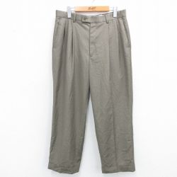 W33★古着 パンツ メンズ 緑系 グリーン 25jun28 中古 ボトムス ロング