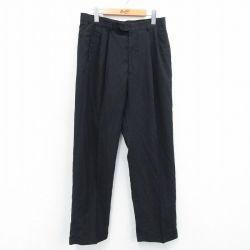 W32★古着 HAGGAR スラックス パンツ メンズ 黒 ブラック 25jun28 中古 ボトムス ロング