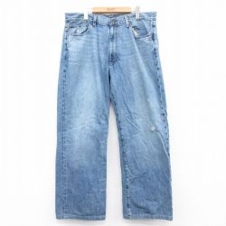 W36★古着 ラルフローレン Ralph Lauren ブランド ジーンズ メンズ ヒゲ コットン 紺 ネイビー デニム 25jun28 中古 ボトムス ジーパン Gパン ロング パンツ