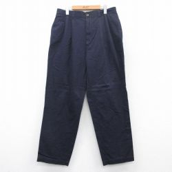【50%OFF】W34★古着 ビューグルボーイ パンツ メンズ 00年代 00s コットン 紺 ネイビー 25jun28 中古 ボトムス ロング