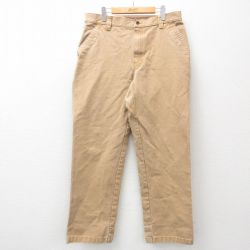 W36★古着 エルエルビーン LLBEAN ペインター パンツ メンズ ダック地 コットン 薄茶 ブラウン 25jul02 中古 ボトムス ロング