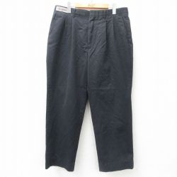 W35★古着 スラックス パンツ メンズ 90年代 90s USA製 黒 ブラック 25jul02 中古 ボトムス ロング