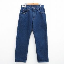 W32★古着 レッドキャップ ジーンズ メンズ コットン 濃紺 ネイビー デニム 25jul03 中古 ボトムス ジーパン Gパン ロング パンツ