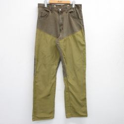 【20%OFF】W34★古着 ラングラー Wrangler ハンティング パンツ メンズ コットン 茶他 ブラウン デニム 25jul04 中古 ボトムス ロング