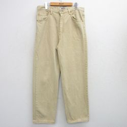 【20%OFF】W34★古着 ジーンズ メンズ 90年代 90s コットン ベージュ カーキ デニム 25jul04 中古 ボトムス ジーパン Gパン ロング パンツ