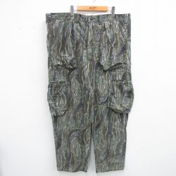 W45★古着 ハンティング カーゴ パンツ メンズ 大きいサイズ 黒他 ブラック 迷彩 25jul04 中古 ボトムス ロング