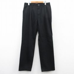 W34★古着 ラングラー Wrangler パンツ メンズ コットン 黒 ブラック 25jul04 中古 ボトムス ロング