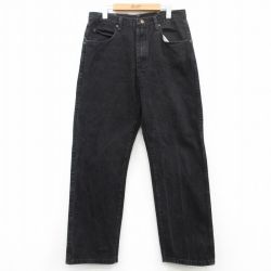 W33★古着 レッドキャップ ジーンズ メンズ 00年代 00s コットン 黒 ブラック デニム 【spe】 25jul04 中古 ボトムス ジーパン Gパン ロング パンツ