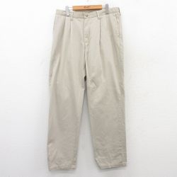 W35★古着 リー Lee パンツ メンズ ベージュ カーキ 25jul04 中古 ボトムス ロング