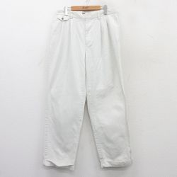 W33★古着 トミーヒルフィガー TOMMY HILFIGER ブランド チノ パンツ チノパン メンズ コットン 白 ホワイト 25jul07 中古 ボトムス ロング