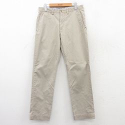 W31★古着 ラルフローレン Ralph Lauren ブランド パンツ メンズ ワンポイントロゴ 薄ベージュ カーキ 25jul07 中古 ボトムス ロング