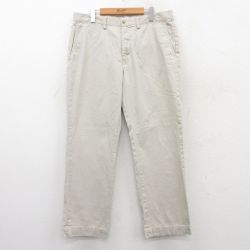 W35★古着 ラルフローレン Ralph Lauren ブランド パンツ メンズ ワンポイントロゴ コットン 薄ベージュ カーキ 25jul07 中古 ボトムス ロング