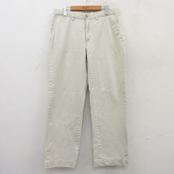 W33★古着 ラルフローレン Ralph Lauren ブランド パンツ メンズ コットン 薄ベージュ カーキ 25jul07 中古 ボトムス ロング