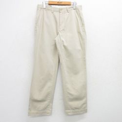 W31★古着 ラルフローレン Ralph Lauren ブランド パンツ メンズ 90年代 90s ワンポイントロゴ SUFFIELD コットン 薄ベージュ カーキ 25jul07 中古 ボトムス ロング
