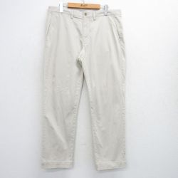 W35★古着 ラルフローレン Ralph Lauren ブランド パンツ メンズ ワンポイントロゴ 薄ベージュ カーキ 25jul07 中古 ボトムス ロング