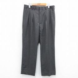 W35★古着 スラックス パンツ メンズ 黒系 ブラック 25jul07 中古 ボトムス ロング