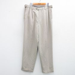 W36★古着 スラックス パンツ メンズ ベージュ カーキ 25jul07 中古 ボトムス ロング