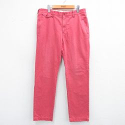 W36★古着 ラルフローレン Ralph Lauren ブランド パンツ メンズ コットン ピンク 25jul07 中古 ボトムス ロング