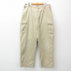 W35★古着 エルエルビーン LLBEAN カーゴ パンツ メンズ 00年代 00s コットン ベージュ カーキ 25jul07 中古 ボトムス ロング
