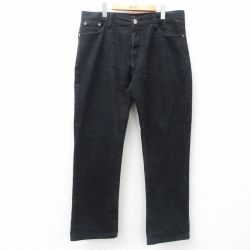 W38★古着 ジーンズ メンズ 黒 ブラック デニム 25jul07 中古 ボトムス ジーパン Gパン ロング パンツ