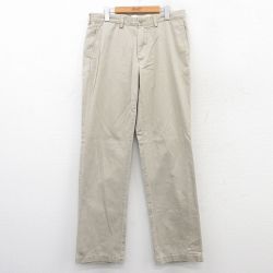 【20%OFF】W35★古着 ラルフローレン Ralph Lauren ブランド パンツ メンズ 90年代 90s コットン 薄ベージュ カーキ 25jul08 中古 ボトムス ロング