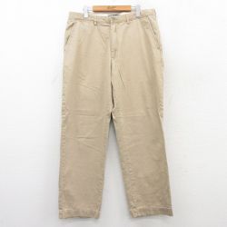W37★古着 ラルフローレン Ralph Lauren ブランド チノ パンツ チノパン メンズ 90年代 90s コットン ベージュ カーキ 25jul08 中古 ボトムス ロング