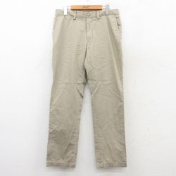 W33★古着 ラルフローレン Ralph Lauren ブランド パンツ メンズ コットン ベージュ カーキ 25jul08 中古 ボトムス ロング