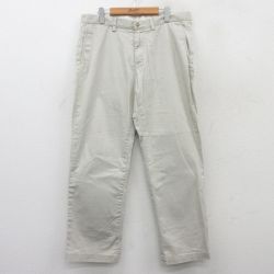 W36★古着 ラルフローレン Ralph Lauren ブランド パンツ メンズ コットン 薄ベージュ カーキ 25jul09 中古 ボトムス ロング