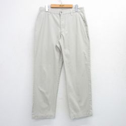 W33★古着 ベーシックエディションズ パンツ メンズ 薄ベージュ系 カーキ 25jul10 中古 ボトムス ロング