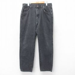W36★古着 ラングラー Wrangler ジーンズ メンズ 00年代 00s コットン 黒 ブラック デニム 25jul10 中古 ボトムス ジーパン Gパン ロング パンツ