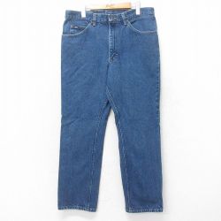 W36★古着 リー Lee ジーンズ メンズ 90年代 90s コットン USA製 紺 ネイビー デニム 25jul10 中古 ボトムス ジーパン Gパン ロング パンツ
