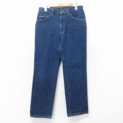W32★古着 リー Lee ジーンズ メンズ コットン 濃紺 ネイビー デニム 25jul10 中古 ボトムス ジーパン Gパン ロング パンツ