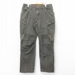 W36★古着 キーン KEEN パンツ メンズ ダブルニー ダック地 コットン こげ茶系 ブラウン 25jul10 中古 ボトムス ロング