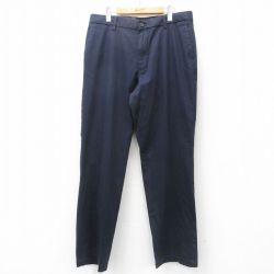 W36★古着 ドッカーズ パンツ メンズ ワンポイントロゴ 紺 ネイビー 25jul10 中古 ボトムス ロング
