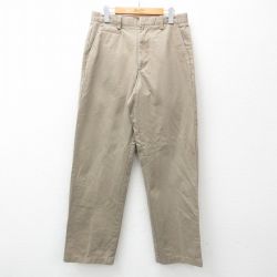 W32★古着 ドッカーズ パンツ メンズ ワンポイントロゴ コットン ベージュ カーキ 25jul10 中古 ボトムス ロング