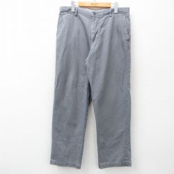 W36★古着 ドッカーズ パンツ メンズ ワンポイントロゴ コットン グレー 25jul10 中古 ボトムス ロング