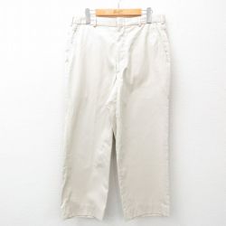 【50%OFF】W33★古着 エルエルビーン LLBEAN スラックス パンツ メンズ 80年代 80s USA製 薄ベージュ カーキ 【spe】 25jul10 中古 ボトムス ロング