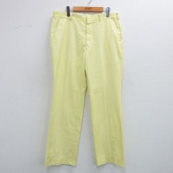W35★古着 スラックス パンツ メンズ 80年代 80s タロン 黄 イエロー 25jul10 中古 ボトムス ロング
