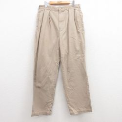 W34★古着 ラルフローレン Ralph Lauren ブランド チノ パンツ チノパン メンズ 90年代 90s ANDREW コットン ベージュ カーキ 25jul10 中古 ボトムス ロング