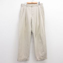 W35★古着 ラルフローレン Ralph Lauren ブランド チノ パンツ チノパン メンズ コットン 薄ベージュ カーキ 25jul10 中古 ボトムス ロング