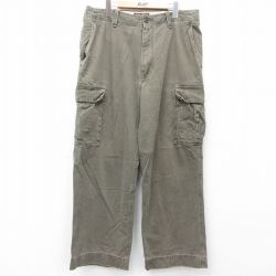 W35★古着 アバクロンビー Abercrombie&fitch カーゴ パンツ メンズ 90年代 90s コットン 緑系 グリーン 【spe】 25jul11 中古 ボトムス ロング