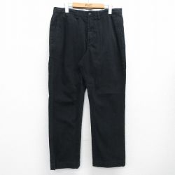 W34★古着 ラルフローレン Ralph Lauren ブランド パンツ メンズ ワンポイントロゴ コットン タロン 黒 ブラック 25jul11 中古 ボトムス ロング