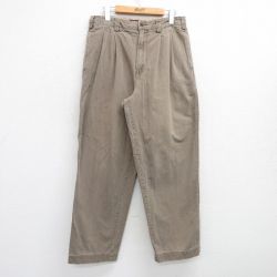 W32★古着 アバクロンビー Abercrombie&fitch パンツ メンズ コットン 濃ベージュ カーキ 25jul16 中古 ボトムス ロング