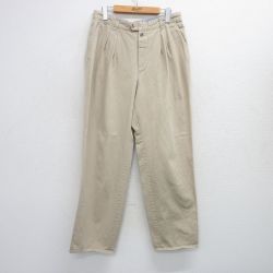 W32★古着 チノ パンツ チノパン メンズ コットン ベージュ カーキ 25jul17 中古 ボトムス ロング