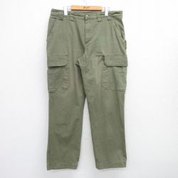 W37★古着 DULUTH TRADING カーゴ パンツ メンズ ダック地 濃緑 グリーン 25jul17 中古 ボトムス ロング